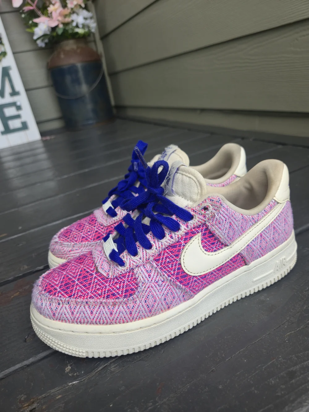 Nike Air Force 1 Low Pink 'Woven Together' Sneakers - Picture 9 of 14